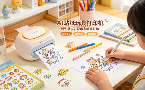 对着小盒子说句话，贴纸就出来了——儿童AI打印机如何成为新一代创意玩具？
